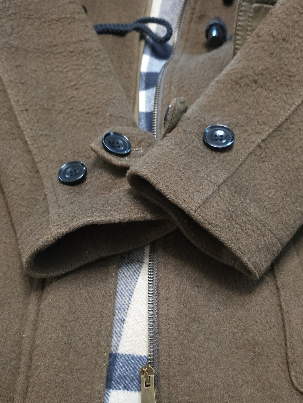 Burberry Brown Hooded Pea Coat - Picture 2 of 14